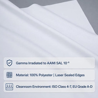 WIPESTAR Lingettes stériles pour salle blanche 9"x9" sans peluches Classe 100, lingette de nettoyage en polyester pour salle blanche, pour l'industrie bio-pharmaceutique et les semi-conducteurs