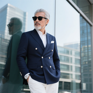 Veste à Carreaux Personnalisée pour Homme 20250808125, Noir à Rayures Blanches, Manches Longues, Coupe Régulière, Taille XXXL - Product Image 2