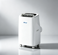 Climatiseur portable électrique Airwens 12000 BTU, design compact et économe en énergie pour la maison, double sortie d'air latérale, faible bruit, télécommande