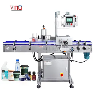 YIMU Full Auto Plastic Glass Can Jar Bottle Label Applicator Sticker Labeling Machine For Round Square Flat Plastic Bottles