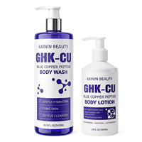 Ensemble de soins corporels Aixin Private Label : Gel douche hydratant, lotion corporelle anti-rides au peptide de cuivre bleu, gel douche
