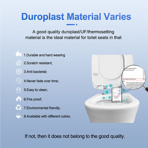 Asiento de Inodoro Moderno con <span class=keywords><strong>Tapa</strong></span> de Cierre Suave, Estándar Europeo, Redondo, de Urea, en Oferta - Product Image 6