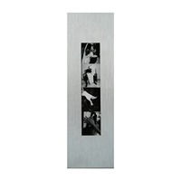 Cadre rectangulaire long en acier inoxydable argenté Ludaye, cadre décoratif en verre multi-images, impression Giclée personnalisée, durable, respectueux de l'environnement