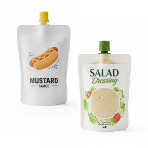 Custom Printed Stand up squeeze pouch for Fruit Puree Jam Peanut Butter Food <b>Plastic</b> <b>Packaging</b> - Product Image 3