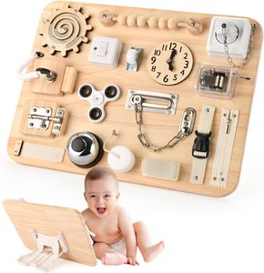 Grande planche d'activités <span class=keywords><strong>Montessori</strong></span> en bois - Jouets sensoriels pour tout-petits, garçons et filles - Product Image 1