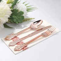 Service de table en plastique blanc doré à bordure dentelle, 175 pièces, assiettes à dîner/salade, tasses de 9 oz, couverts pour 25 personnes, luxueux, élégant, compatible micro-ondes