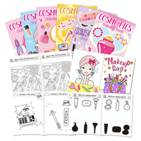 Set de Libros para Colorear con Dibujos Animados para Niñas, Encuadernación Perfecta, Papel Couché, Papel Decorativo, Papel Kraft, Tapa Blanda, Maquillaje para Fiestas Infantiles