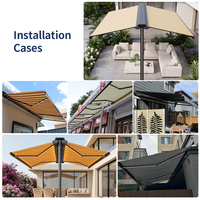 Auvent rétractable extérieur coupe-vent à télécommande, support robuste en tube carré, bras pliable, pour balcon et fenêtre