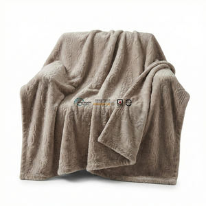 Manta de terciopelo jacquard 3D al por mayor para suministros de preapertura de hoteles, suave, cálida y con patrones. - Product Image 1