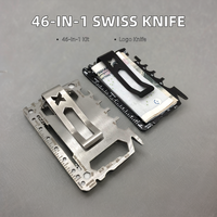 NB Faviur Couteau à super cartes personnalisable Kit de survie suisse 46-en-1 avec logo Portefeuille de poche extérieur