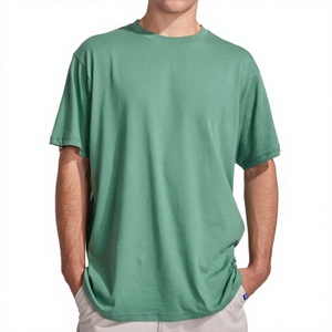 T-shirt athlétique pour homme à séchage rapide, anti-boulochage, délavé à l'acide, style streetwear, en toile unie, mélange polyester/coton, tricoté, respirant, décontracté - Product Image 1