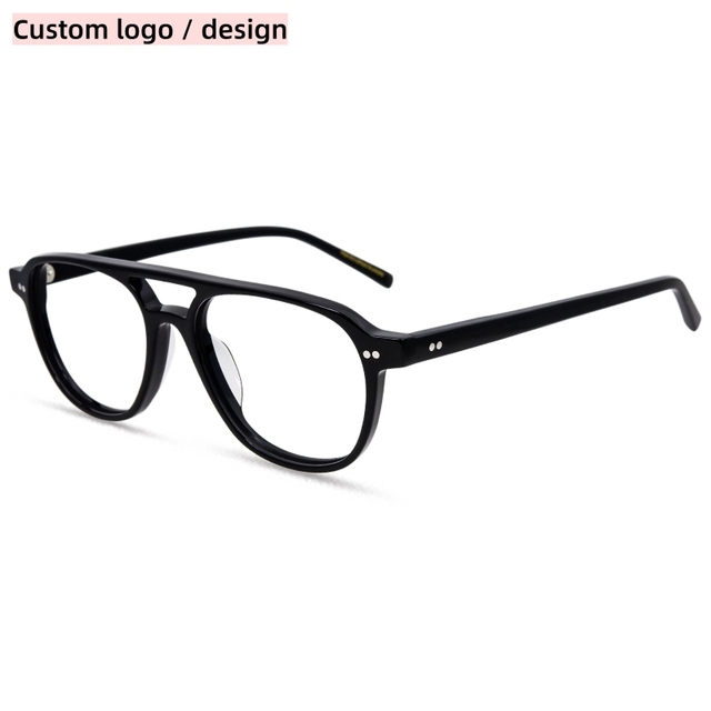 Personalized Oversized Acetate Reading Double Bridge Eyeglasses Glasses