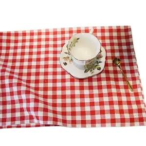 RUIHENG Wholesale Cotton modern Red White Checks Design Kitchen Tea Towel