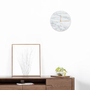 Horloge murale <span class=keywords><strong>Jumpy</strong></span> Home Decor, motif marbre, cadre doré, moderne - Product Image 2