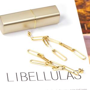 ต่างหูยาวดีไซน์เกาหลีปี 2022 ลายเรขาคณิต โลหะหรูหรา สำหรับผู้หญิง - Product Image 3