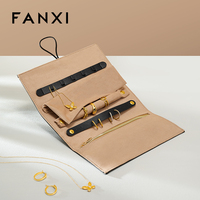 Étui à bijoux en cuir PU de fabrication artisanale, sac de rangement de voyage à intérieur doux pour colliers, bagues, boucles d'oreilles, personnalisable