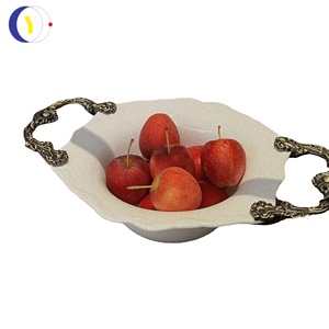 ชามเซรามิคลายโบราณหรูหราสำหรับใส่ผลไม้ ชามซุปสไตล์ตะวันตกสำหรับตกแต่งห้องนั่งเล่น ชามใส่ผลไม้อบแห้ง ชามอาหารค่ำ - Product Image 6