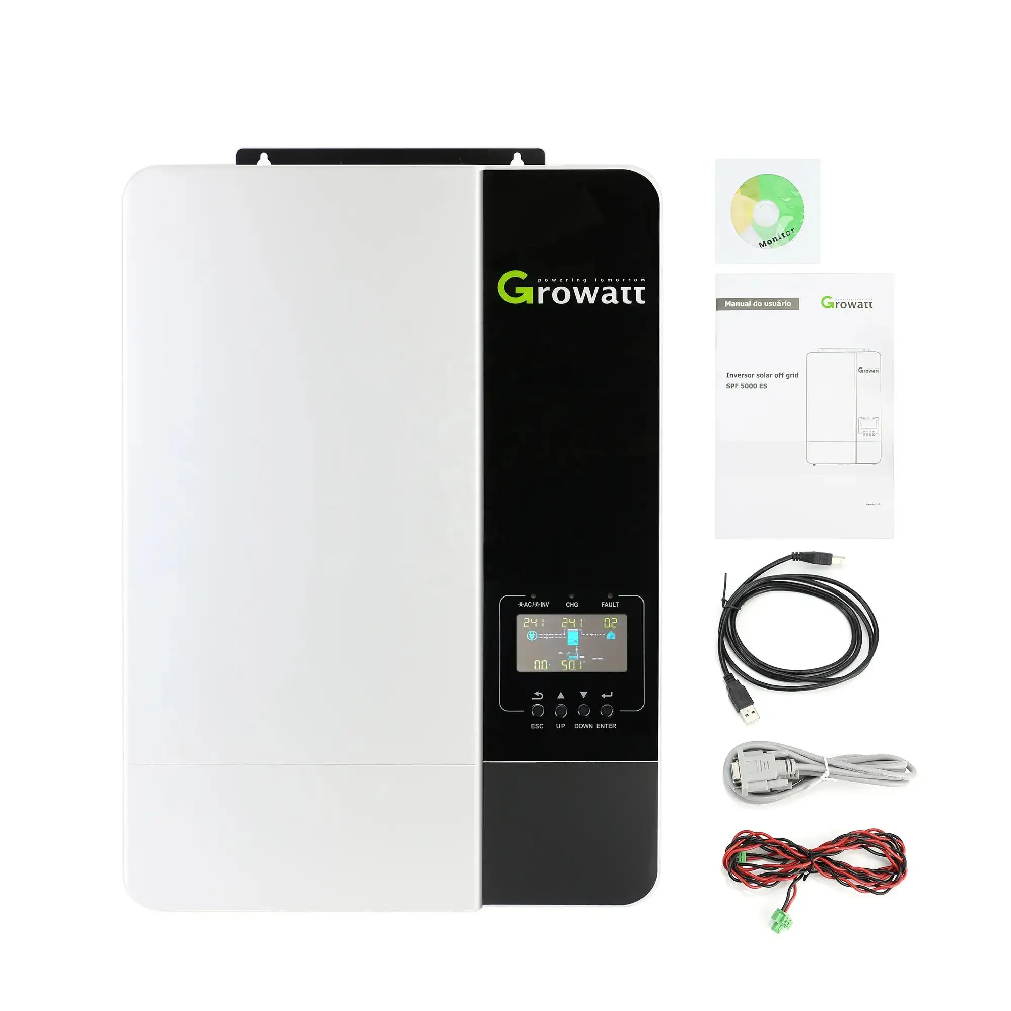 Grobwatt Inverter surya SPF 3000 5000ES, Inverter gelombang sinus murni 5KW 3KW