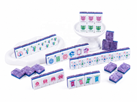 Set Mahjong Amerika Motif Marmer Ungu Desain Modern Ubin Transparan Grosir Langsung dari Pabrik Logo Kustom Hadiah