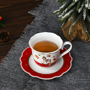 Bộ đồ ăn Giáng sinh 20 món gốm sứ cao cấp, họa tiết ông già Noel và cây thông, dùng trong nhà, bán sỉ - Product Image 3