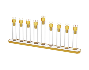 Ménorah de Hanouka personnalisée en Lucite, porte-bougie en acrylique transparent, design artistique doré, cadeau religieux juif - Product Image 4