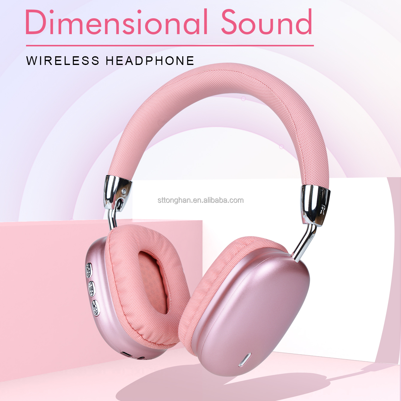 Dropshipping Pink B36ワイヤレスヘッドフォンPU快適イヤホンBT