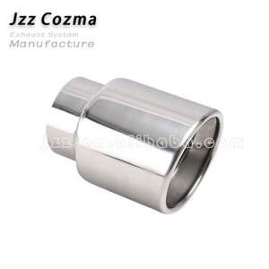 Embout d'échappement universel à <span class=keywords><strong>double</strong></span> <span class=keywords><strong>paroi</strong></span> en acier inoxydable argenté, diamètre 3 à 4 pouces, à découpe inclinée et roulée - Product Image 5