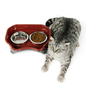 Imutfak toptan evcil köpek maması ve su kasesi damla masa çift kedi kase oyuncak plastik paslanmaz çelik köpek kase - Product Image 3