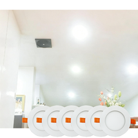 Panneau solaire LED pour puits de lumière 50W, 6 panneaux solaires de 120 mm, peut être équipé d'un capteur radar, éclairage de plafond pour intérieur, maison et bureau