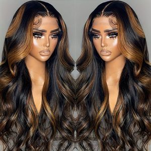 Pelucas de pelo humano virgen vietnamita frontal de encaje 13*4 personalizadas Ombre marrón oscuro encaje suizo onda del cuerpo 5*5 Peluca de encaje transparente - Product Image 2