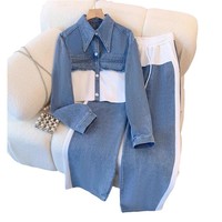 Ensemble Femme Chic : Chemise Manches Longues et Pantalon Large Effet Cowboy – Nouvelle Collection Automne 2026 (Vente en Gros)