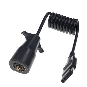 7 Way Round To 4 Way Flat Trailer Connector <b>Adapter</b> Spring Cable DC <b>Power</b> <b>Plug</b> In PVC Material - Product Image 3