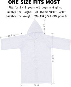 Thicker Lightweight Waterproof Windproof EVA Reusable Fashionable Gray <b>Raincoat</b> for Kids Outdoor Camping - Product Image 2