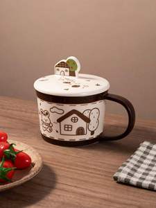 Vente en gros de tasses à café en céramique de haute qualité, <span class=keywords><strong>tasse</strong></span> à café en <span class=keywords><strong>porcelaine</strong></span> unique avec soucoupe et cuillère, ensemble pour cadeau - Product Image 4