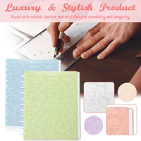 Couverture en cuir personnalisable Discbound Planner Rose Vert-Couverture pour ordinateur portable Disc Set Letter Size 9 11.5in Discbound Notebooks