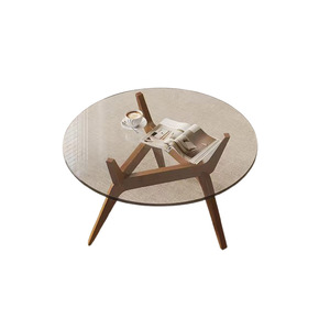 Petite table basse moderne en verre pour la maison Meubles de salon en bois pour canapé pour le commerce extérieur transfrontalier d'<span class=keywords><strong>Amazon</strong></span> - Product Image 2