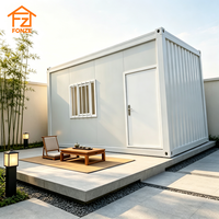 Conteneur modulaire portable transformé en salon de thé moderne de style zen pour les loisirs en plein air dans le jardin
