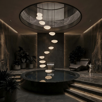 Lustre suspendu sur mesure pour escalier avec abat-jour, luminaires de plafond LED modernes et créatifs pour salon à double plafond