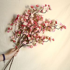 Decoraciones para Fiestas, Árbol de Cerezo Rosa, Tallos Largos, Florero Alto, Flores Artificiales de Flor de Ciruelo para Bodas y Hogar - Product Image 1