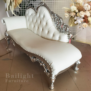 Bailight Wedding <strong>Hall</strong> Furniture Velvet love Seats Furniture <strong>White</strong> Sofa for Wedding - Product Image 4