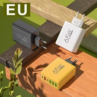 Cargador Rápido Multipuerto de 65W, Adaptador de Pared con 6 Puertos USB C PD, Enchufe para EE. UU., UE y Reino Unido, Voltaje Global, Cargador de Alta Calidad para iPhone y Samsung