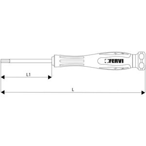 Fervi Hexagon <b>Precision</b> <b>Screwdriver</b> 50 Mm Industrial Grade Anti-Slip Handle - Product Image 1