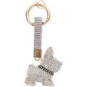 Wholesale Crystal Rhinestone French Bulldog Keychain Bling Bag Pendant Bulldog Puppy Schoolbag Charms Dog Keychain Creative Gift - Product Image 1