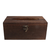 Boîte à mouchoirs en bois de noyer avec couvercle à charnière et loquet de verrouillage pour distributeur de serviettes, décoration pour la maison et le bureau