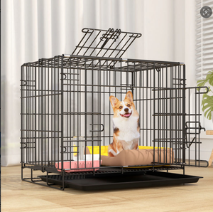 Jaula Comercial Apilable para Cría de Perros con Bandeja Frontal Extraíble para Granja de Mascotas, Jaula para Perros con Bandeja de Fácil Limpieza para Animales Pequeños - Product Image 1