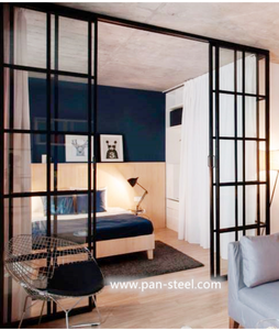 French Large Window Sliding Steel Glass Security Doors Wrought Iron Door - Product Image 2