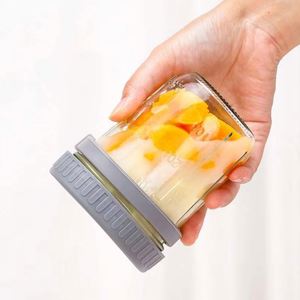 Boîte de conservation alimentaire portable 300 ml avec couvercle et cuillère pour flocons d'avoine, céréales, noix, yaourt, salade de fruits, condiments - Product Image 2