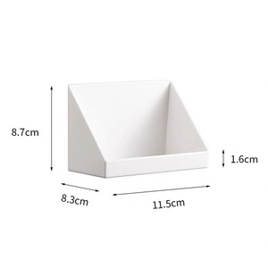 Gran oferta, caja de almacenamiento ecológica biselada blanca de plástico rectangular, organizador de oficina, organización minimalista montada en la pared, artículos diversos - Product Image 6