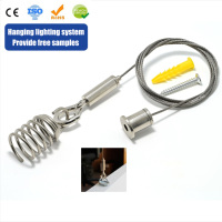 Kit de suspension réglable pour lustre en câble d'acier inoxydable avec pince de câble autobloquante et crochet