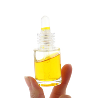 Flacon cylindrique en verre transparent HOPECK 100/50/30/15 ml avec compte-gouttes en plastique transparent à bulbe TPE et collier transparent en PVC pour sérum